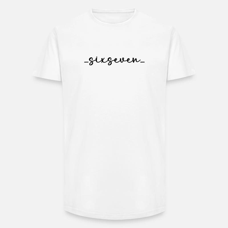 SixSeven - T-shirt uomo a vestibilità lunga - bianco