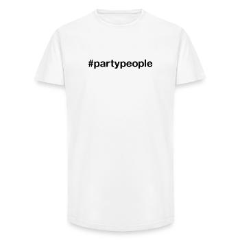 PARTY PEOPLE Hashtag Clubber Disco Diskokugel - T-shirt coupe longue homme - blanc - Devant - AI Model Male 185 light (185cm)