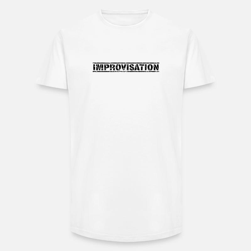 Improvisation - Long Fit Männer T-Shirt - Weiß