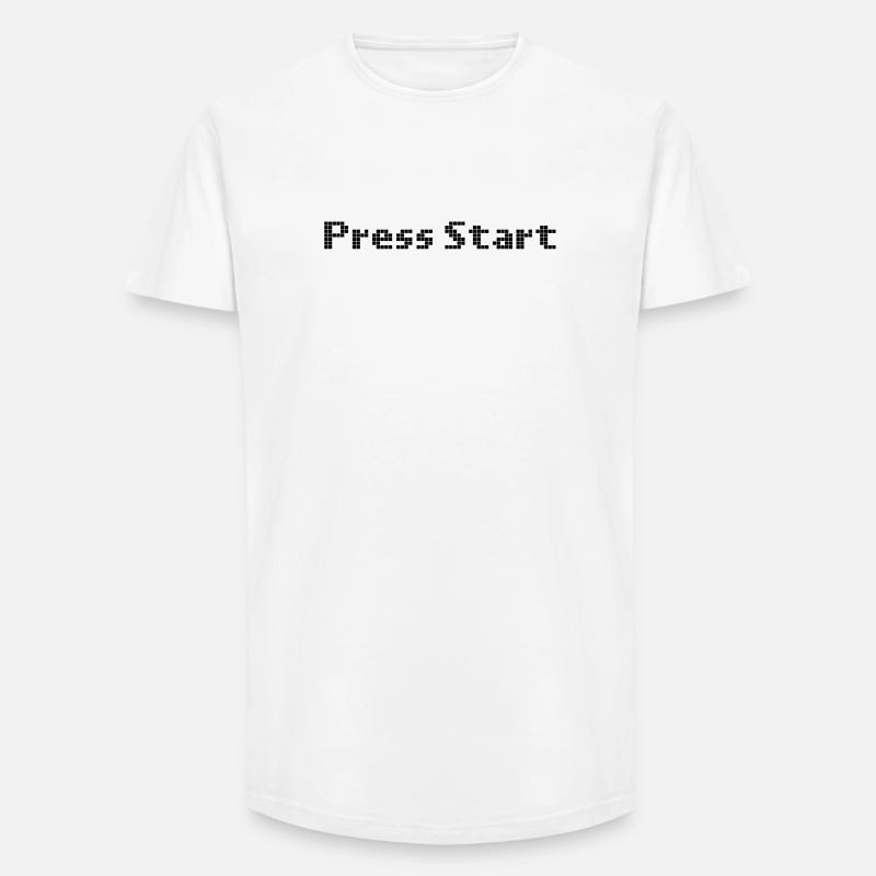 press start - space invader - Long Fit Männer T-Shirt - Weiß
