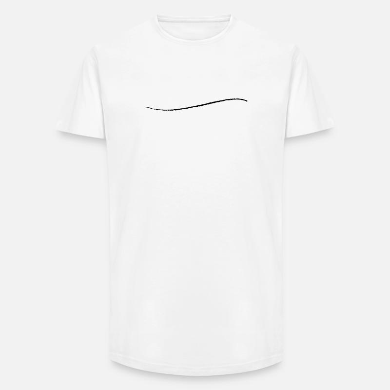 curved stroke modern creative underlined - Long Fit Men's T-Shirt - white