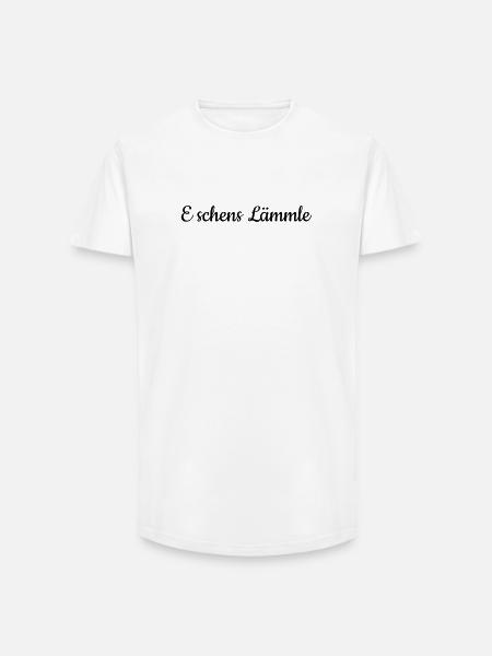 E schens Lämmle - T-shirt coupe longue homme - blanc