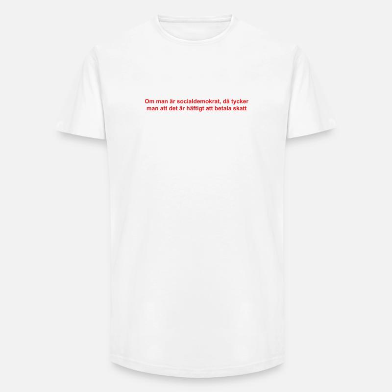 Analytical satirical text design - Long Fit Men's T-Shirt - white