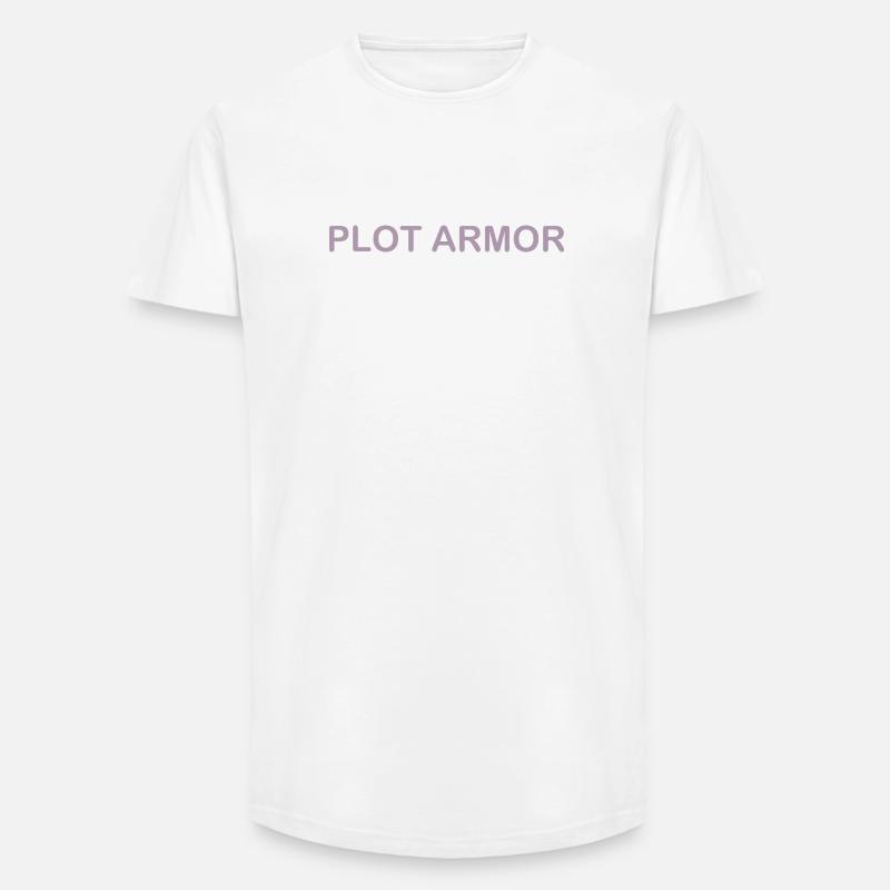 Sjove udtryk om Plot Armor i biografen - Long fit herre T-shirt - hvid