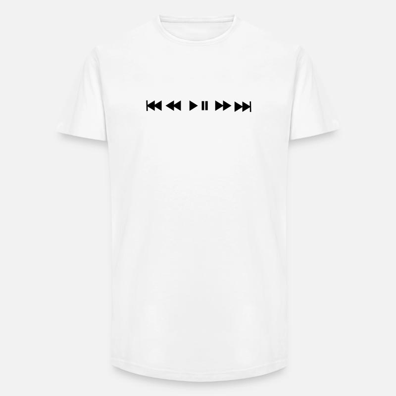 musiK Play stop skip - Long Fit Männer T-Shirt - Weiß
