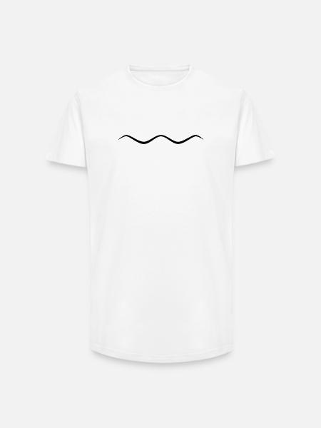 Symbol Wave Wavy Line - Long Fit Men's T-Shirt - white