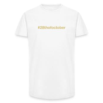 born on October 28 Birthday birthday - Long Fit Men's T-Shirt - white - Front - AI Model Male 185 light (185cm)