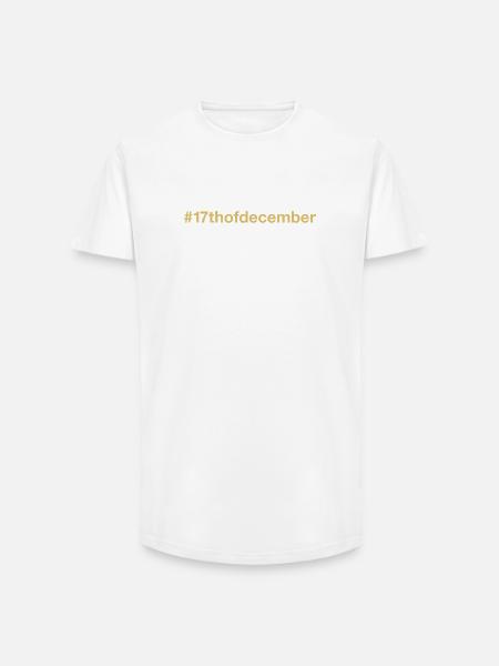 Né le 17 décembre Anniversaire - T-shirt coupe longue homme - blanc