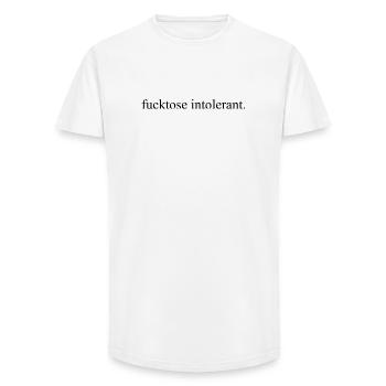 Fucktose Intolerant Minimal Statement no bullshit - Long Fit Männer T-Shirt - Weiß - Vorne - AI Model Male 185 light (185cm)