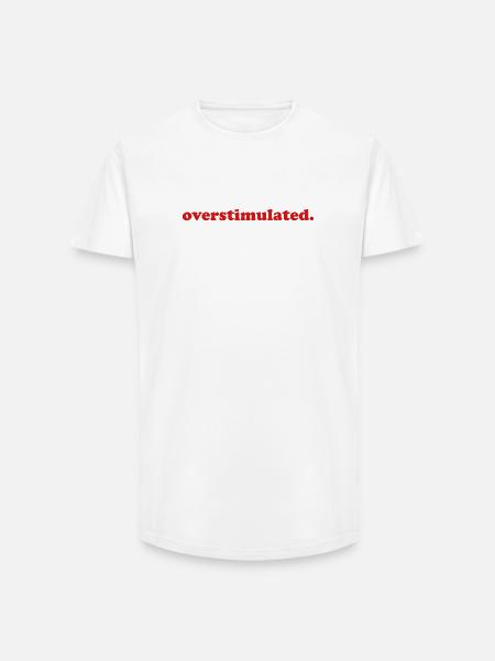 Maman introvertie surstimulée et stressée - T-shirt coupe longue homme - blanc