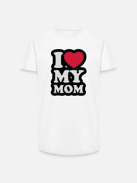 I love my mom - Long Fit Men's T-Shirt - white