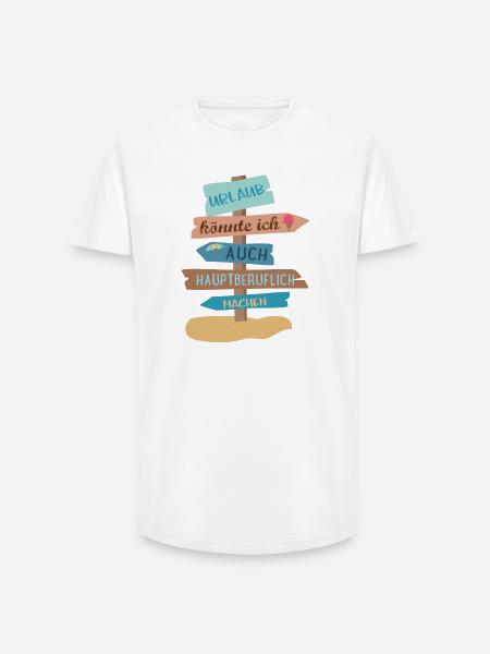 Urlaub - Long Fit Männer T-Shirt - Weiß