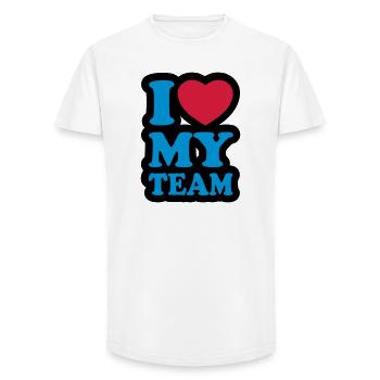 I love my team - J'aime mon équipe - T-shirt coupe longue homme - blanc - Devant - AI Model Male 185 light (185cm)