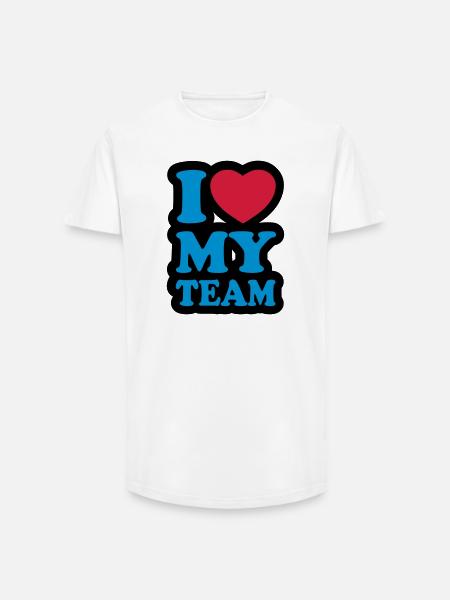 I love my team - Long Fit Men's T-Shirt - white