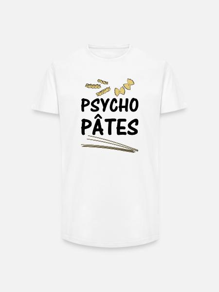 Psycho Pâtes - T-shirt coupe longue homme - blanc