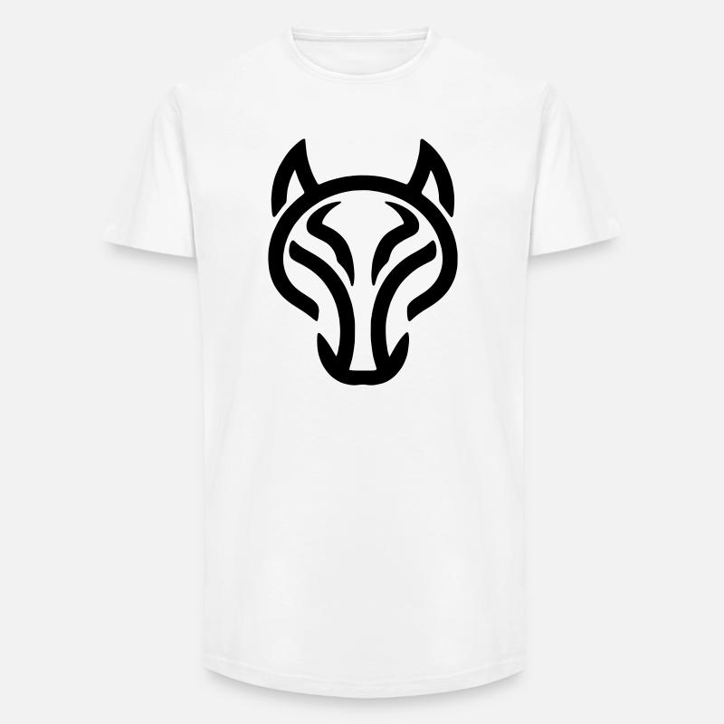Wolf - Long Fit Männer T-Shirt - Weiß