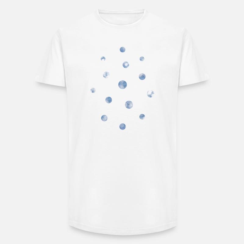 Blue Bokeh Light Points Pattern - Long Fit Men's T-Shirt - white