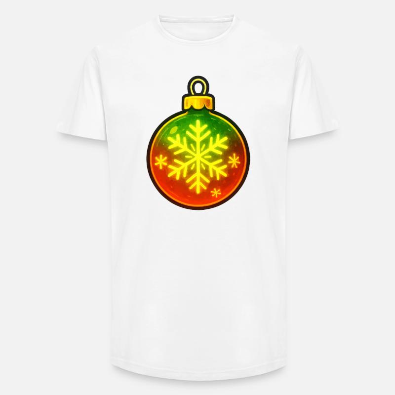 Weihnachtskugel Schneeflocke Ornament - Long Fit Männer T-Shirt - Weiß