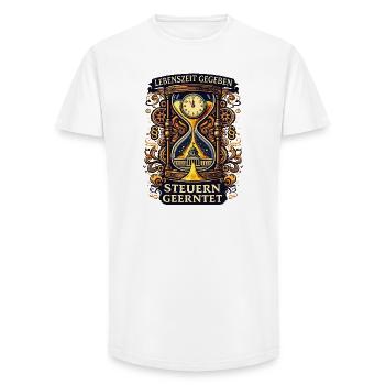 Lebenszeit Gegeben Steuern Geerntet - Long Fit Männer T-Shirt - Weiß - Vorne - AI Model Male 185 light (185cm)
