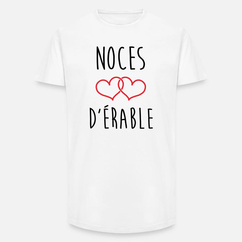 Noces d'Érable 58 ans de mariage - T-shirt coupe longue homme - blanc