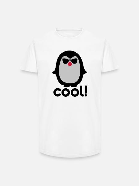 Pinguïn frais - T-shirt coupe longue homme - blanc
