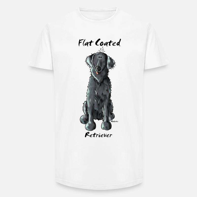 Witziger Flat Coated Retriever - Hund - Long Fit Männer T-Shirt - Weiß