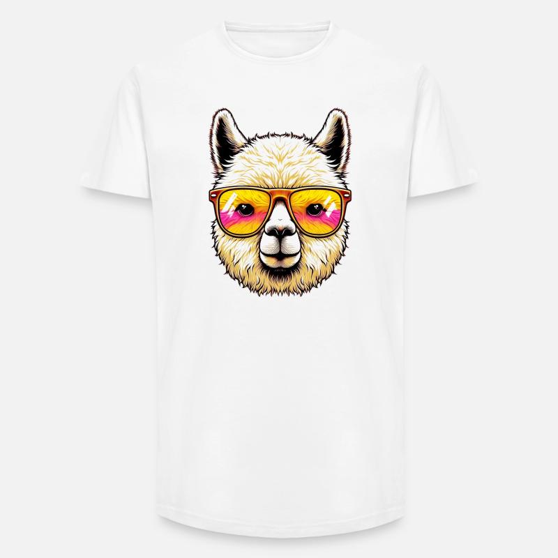 Alpaka - Long Fit Männer T-Shirt - Weiß