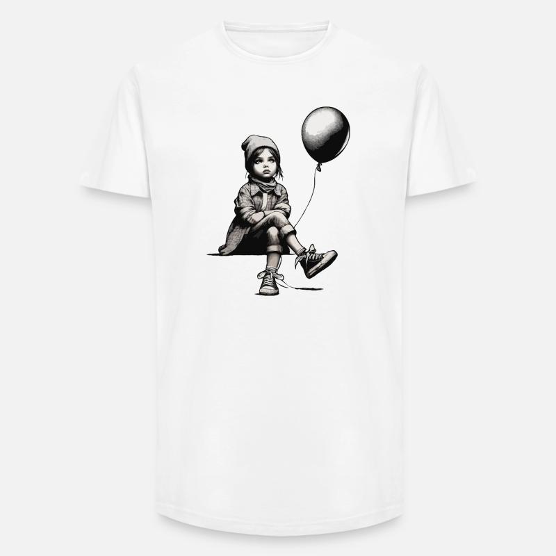 Mädchen mit Luftballon - Long Fit Männer T-Shirt - Weiß