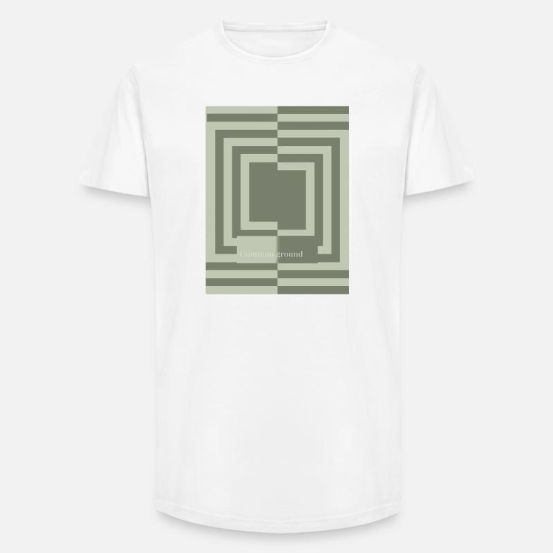 Common ground minimal geometric harmony - Long Fit Männer T-Shirt - Weiß