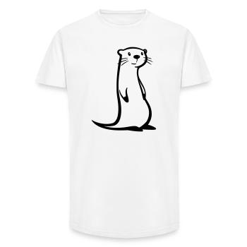otter - Long Fit Men's T-Shirt - white - Front - AI Model Male 185 light (185cm)