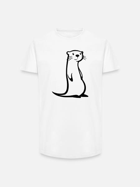 loutre - T-shirt coupe longue homme - blanc
