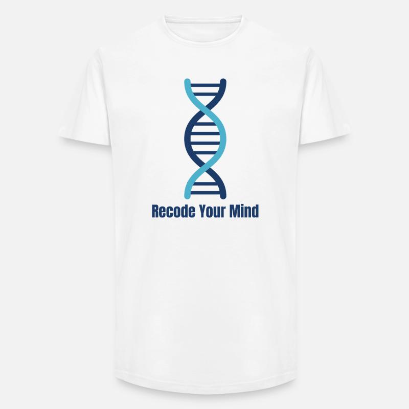 Recodez votre mentalité d’ADN mental - T-shirt coupe longue homme - blanc