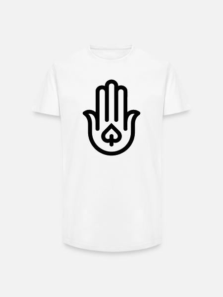 hand of Fatma Hamsa - Long Fit Men's T-Shirt - white