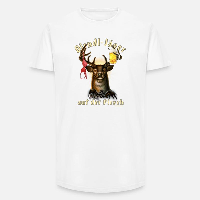 Dirndl-Jäger - Long Fit Männer T-Shirt - Weiß