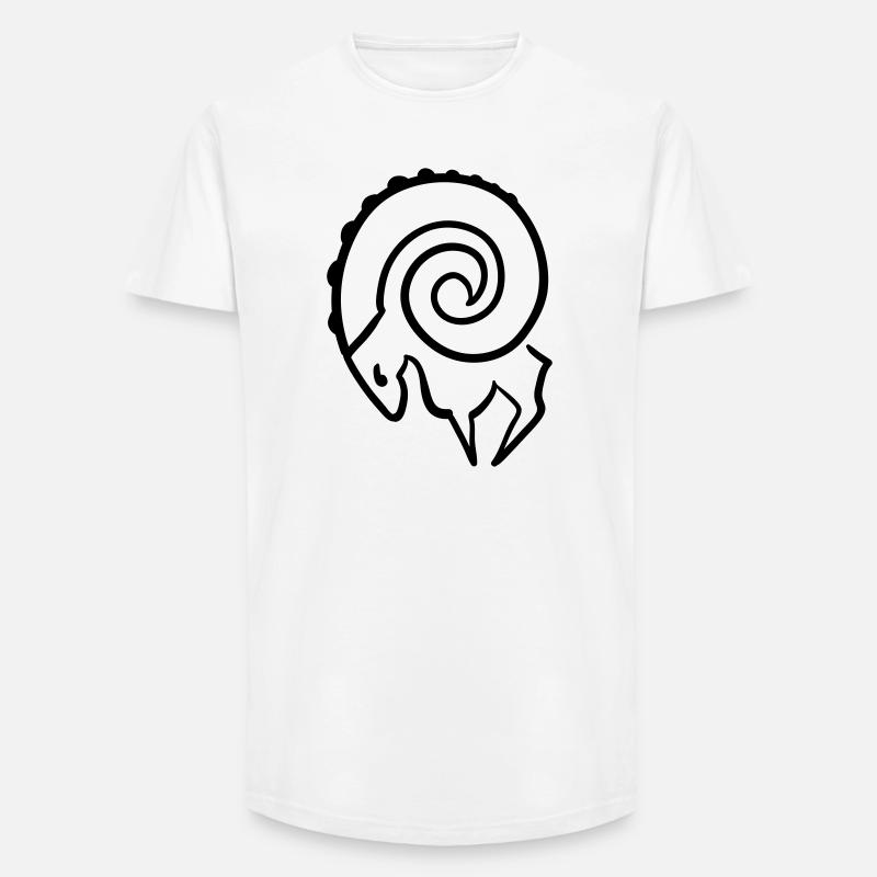 widder - Long Fit Männer T-Shirt - Weiß