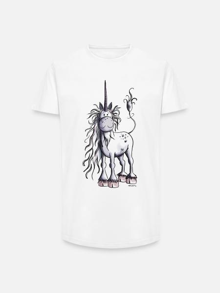 Mignon Licorne - T-shirt coupe longue homme - blanc