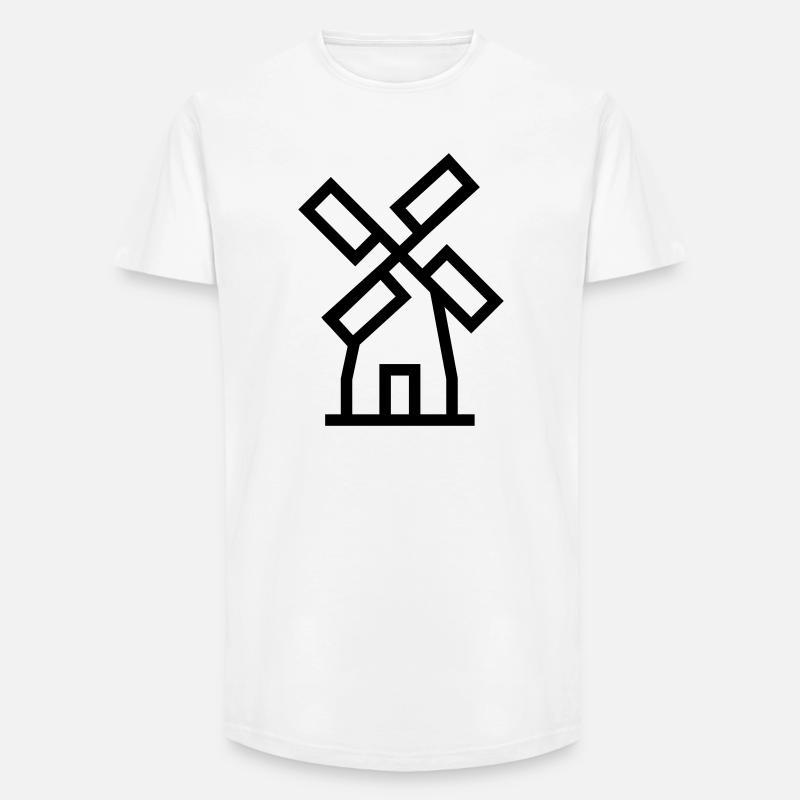 Windmühle windmill Luftenergie - Long Fit Männer T-Shirt - Weiß