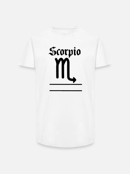 Skorpion Sternzeichen Textbanner - Long Fit Männer T-Shirt - Weiß