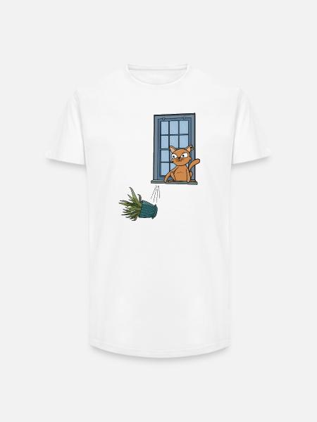 It's Always the Orange Cat - Long Fit Men's T-Shirt - white