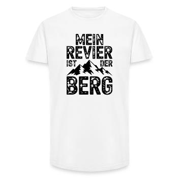 Mein Revier ist der Berg - Long Fit Männer T-Shirt - Weiß - Vorne - AI Model Male 185 light (185cm)