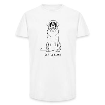 Saint Bernard, propriétaire de chien géant doux - T-shirt coupe longue homme - blanc - Devant - AI Model Male 185 light (185cm)
