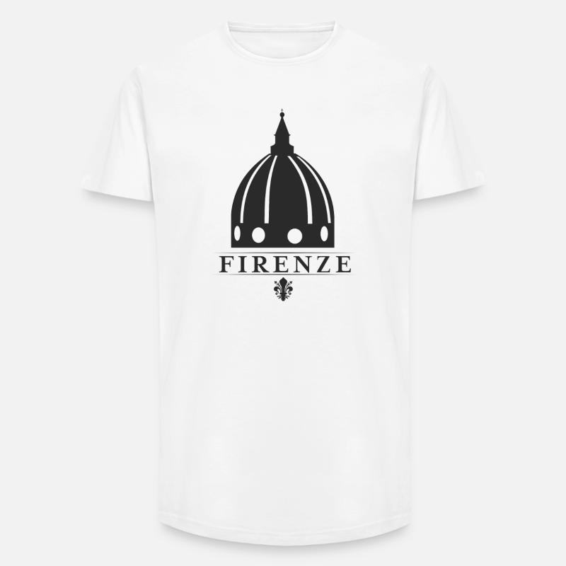 FIRENZE - T-shirt uomo a vestibilità lunga - bianco