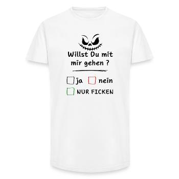 Willst Du mit mir gehen? ja nein nur ... - Long Fit Männer T-Shirt - Weiß - Vorne - AI Model Male 185 light (185cm)