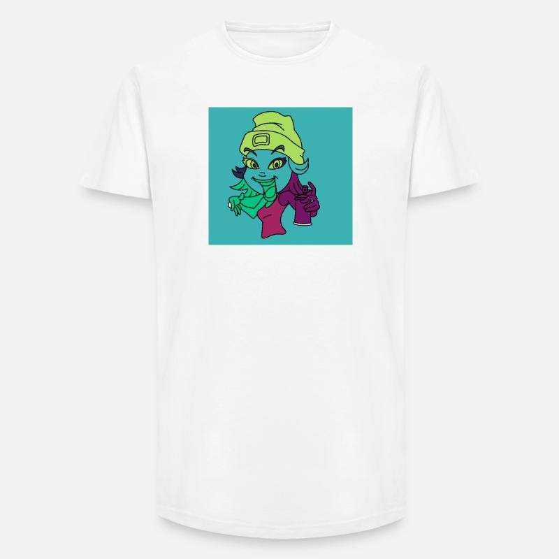 Neon-Graffiti-Maskottchen - Long Fit Männer T-Shirt - Weiß