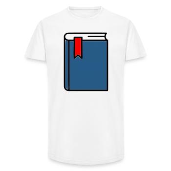 Thick Book Bible Hardcover Journal - Long Fit Men's T-Shirt - white - Front - AI Model Male 185 light (185cm)