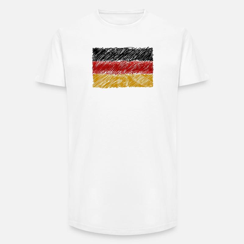 German Flag Scribble - Long Fit Men's T-Shirt - white