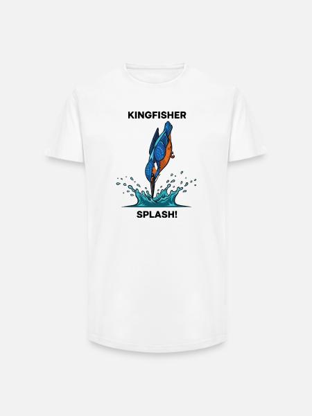 Kingfisher Splash Kingfisher River - Long Fit Men's T-Shirt - white