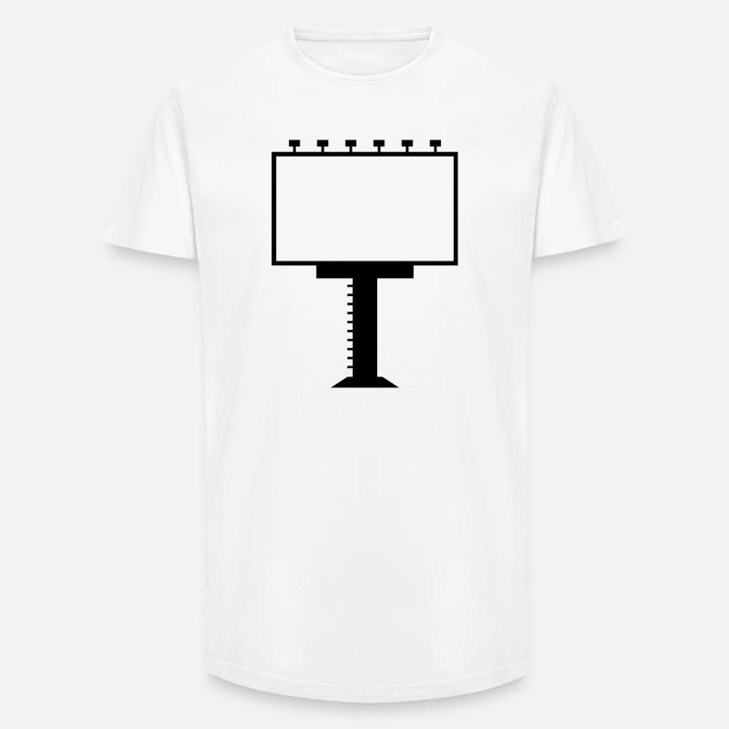 Werbetafel - Long Fit Männer T-Shirt - Weiß