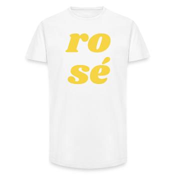 ro sé - Long Fit Männer T-Shirt - Weiß - Vorne - AI Model Male 185 light (185cm)
