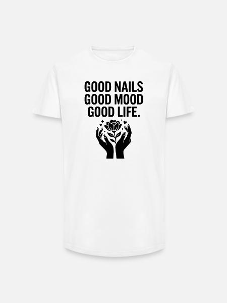 Good Nails Good Life - Long Fit Men's T-Shirt - white
